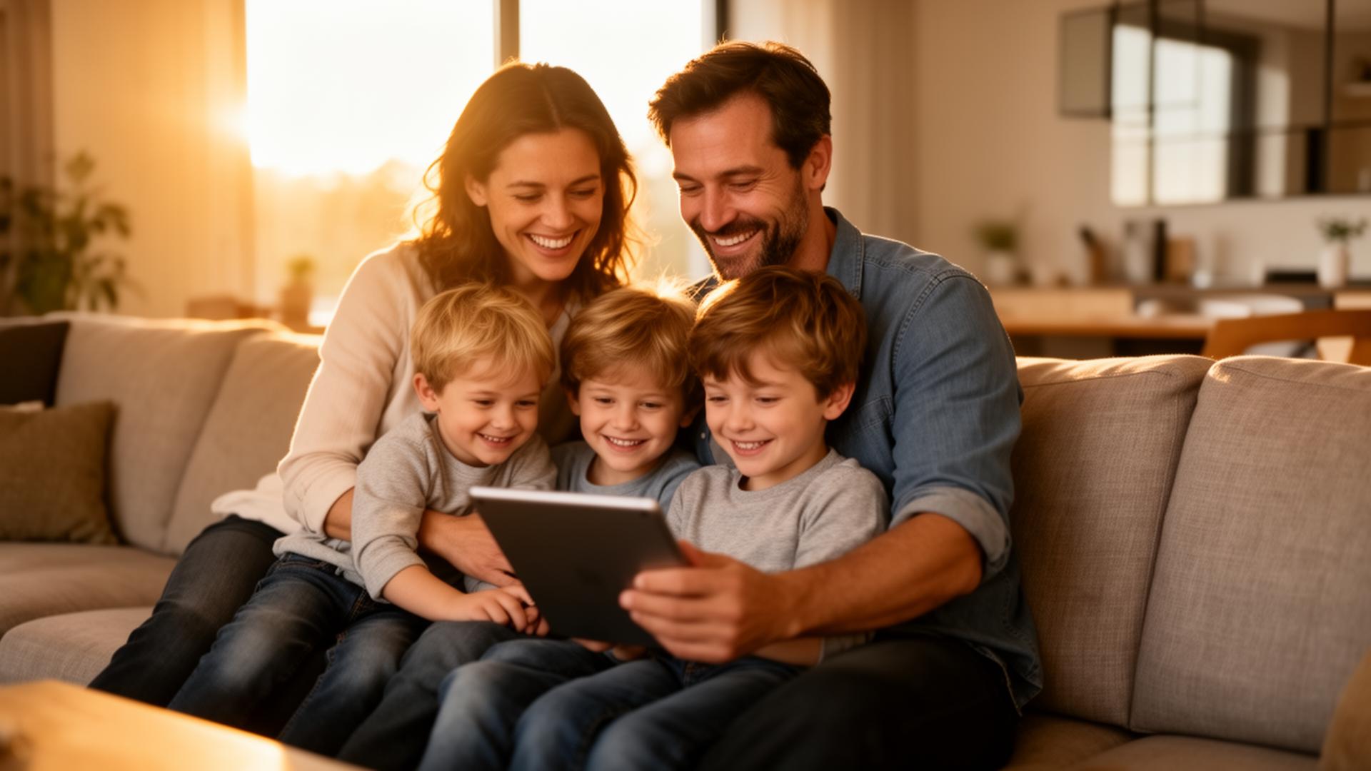 Familie plant gemeinsam ihre finanzielle Zukunft